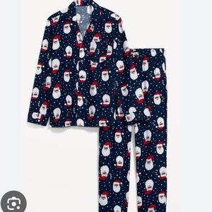 Old Navy Kids African Santa Print Pajama Set - Navy and Red 5T